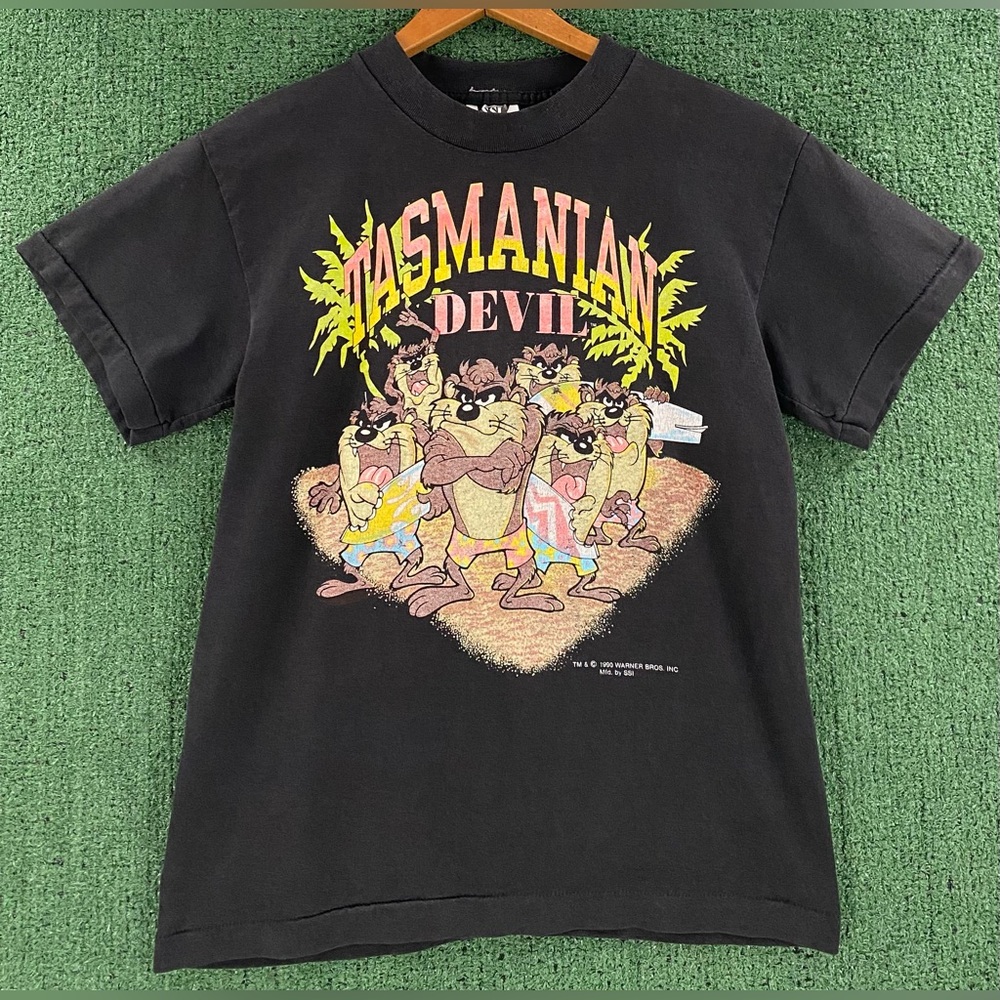 Rare VTG 90’s Taz Taz-Mania Surfer Single Stitch T-Shirt Youth Boy’s Medium 8/10